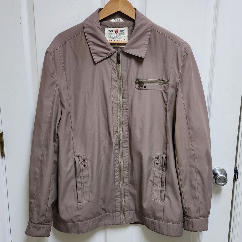 BAOF Jacket Mens Size XL XXL Taupe Brown Full Zip Lined Pockets Classic Outdoors